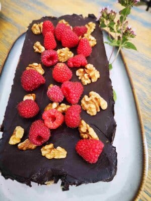 Unbaked flourless chocolate cake with honey 4 Nekeptas šokoladinis pyragas be miltų